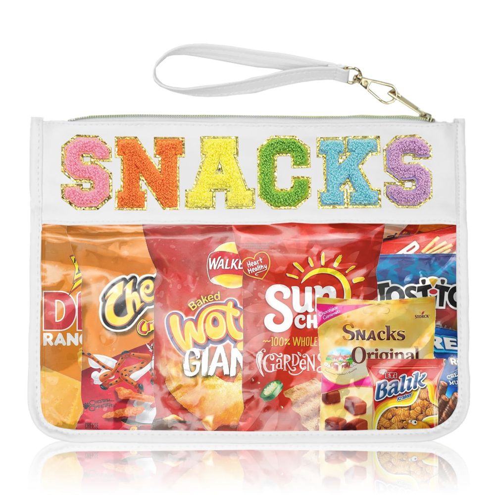 Snack Bags Clear Pouch Travel Makeup Bag Chenille Letter Bags For Zipper Pouch🙂